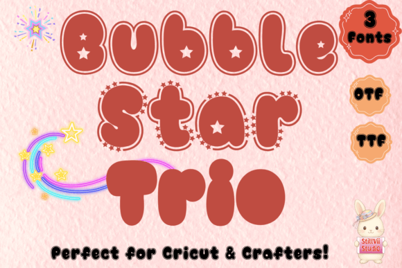 Bubble Star Trio: A Playful Display Font for Small Business Branding