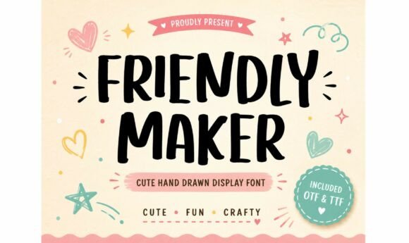 Friendly Maker: A Playful Display Font for Handmade Charm