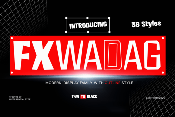 Fx Wadag: A Bold, Outline-Style Display Font for Impactful Web Design