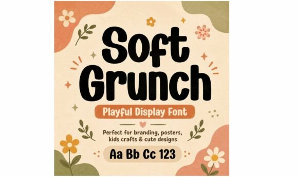 Soft Grunch: A Playful Display Font That Makes Your Brand Feel Friendly & Polished